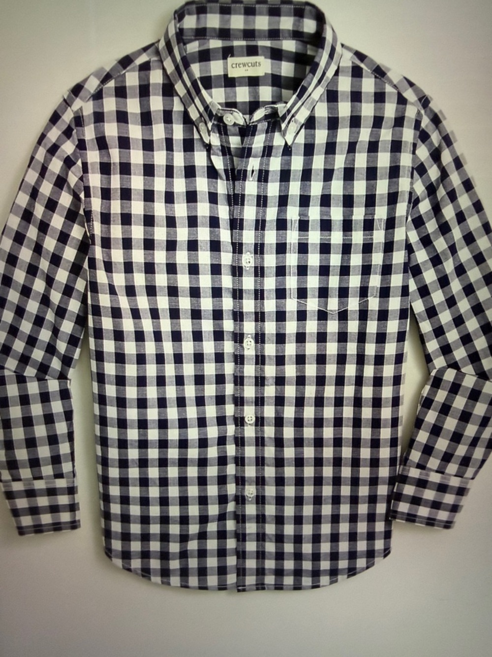 NWT J. Crew Crewcuts Navy Gingham Shirt, 6-7 (small)